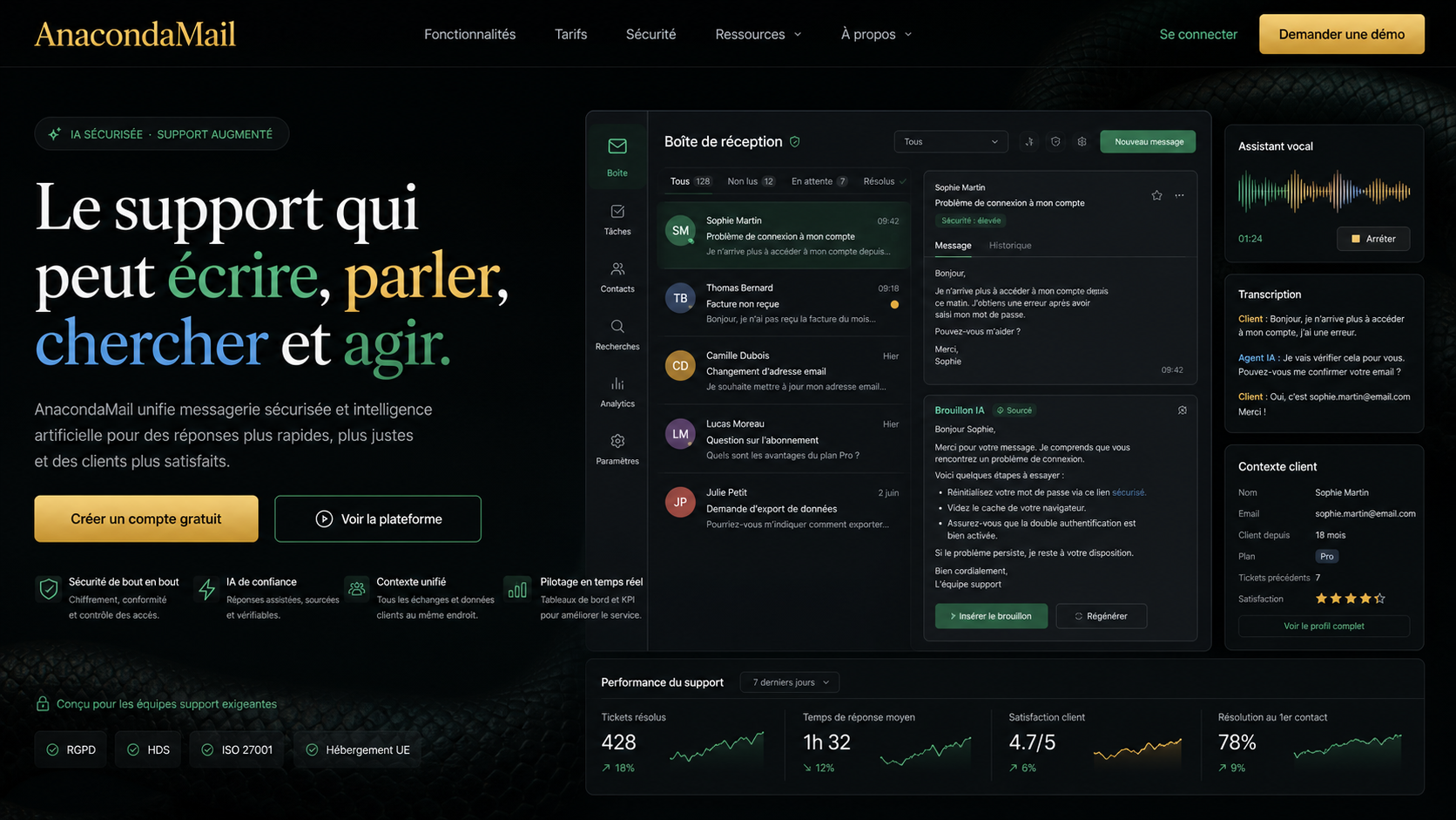 19 · AnacondaMail dark home AI-generated dark AnacondaMail homepage mockup with subtle anaconda background